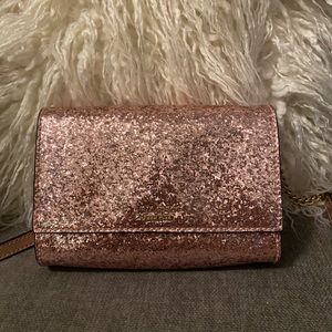 Kate Spade Rose Gold Glitter Sparkle Crossbody Bag